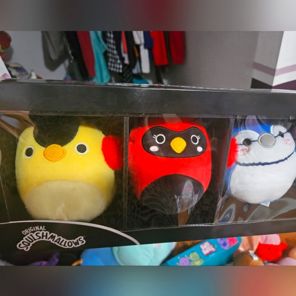 NIB Select Series 3 Piece set Geranium, Cazlan & Babs Bird Squishmallows 5"